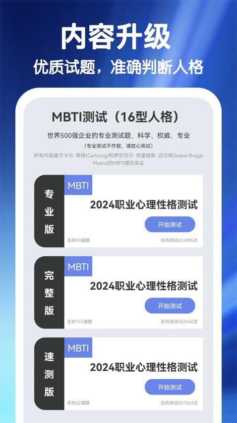 MBTI职业性格心理自测官方版